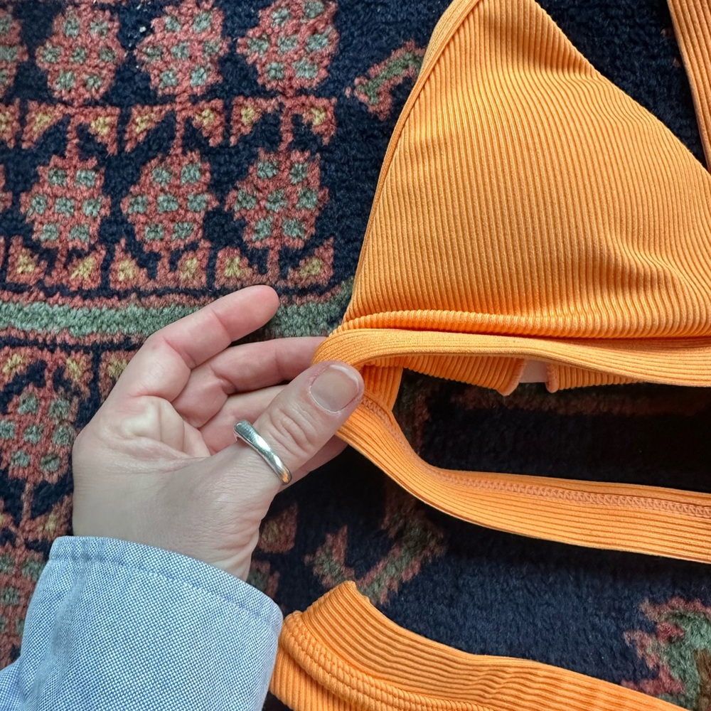 Orange Ribbed Bikini Set - Picture 5 of 13